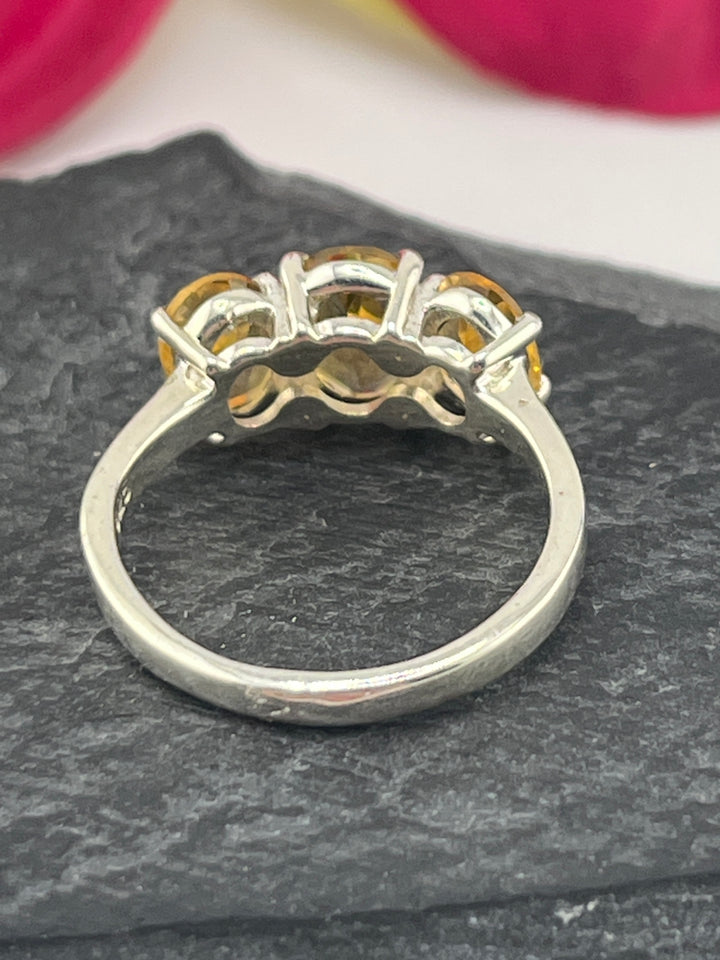 Citrine and 925 Sterling Silver Ring