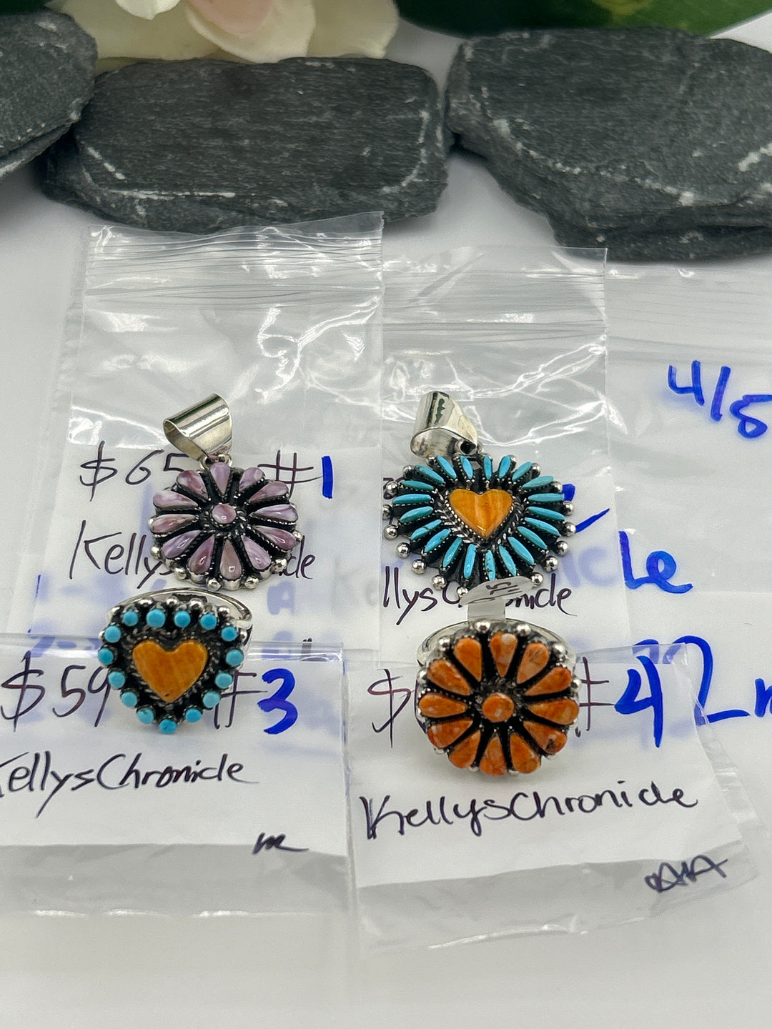 RESERVED FOR: KellysChronicle- 4/5/2025 tiktok Live Show - 4 Sterling Silver Items