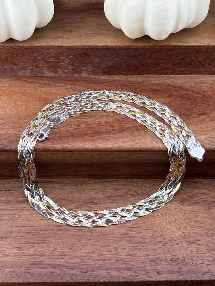 925 Sterling Silver 18 inch Herringbone Necklace