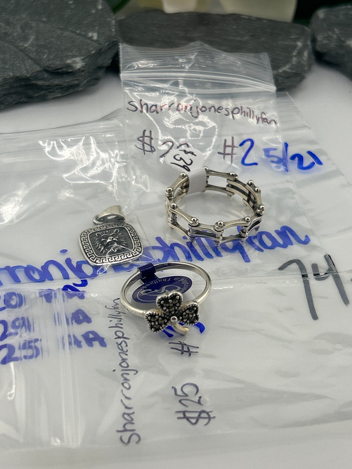 RESERVED FOR: sharronjonesphillyfan - 5/21/2025 tiktok Live Show - 3 Sterling Silver Items