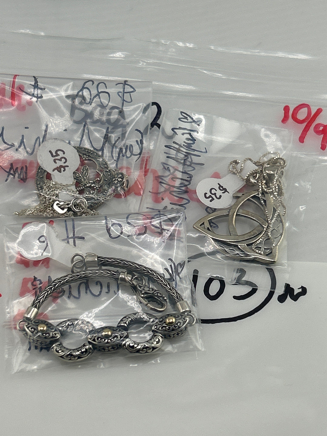 AM SHOW 48HR RESERVED FOR: 🖤🔑Michi🌙🕯 (Bag 2)  - 10/9/2025 FL tiktok Live Show -  3 Sterling Silver Items