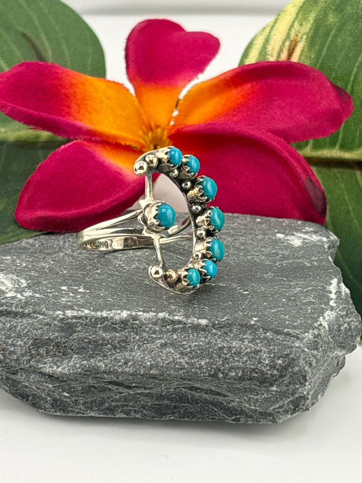 Star & Moon Turquoise Ring Size 10
