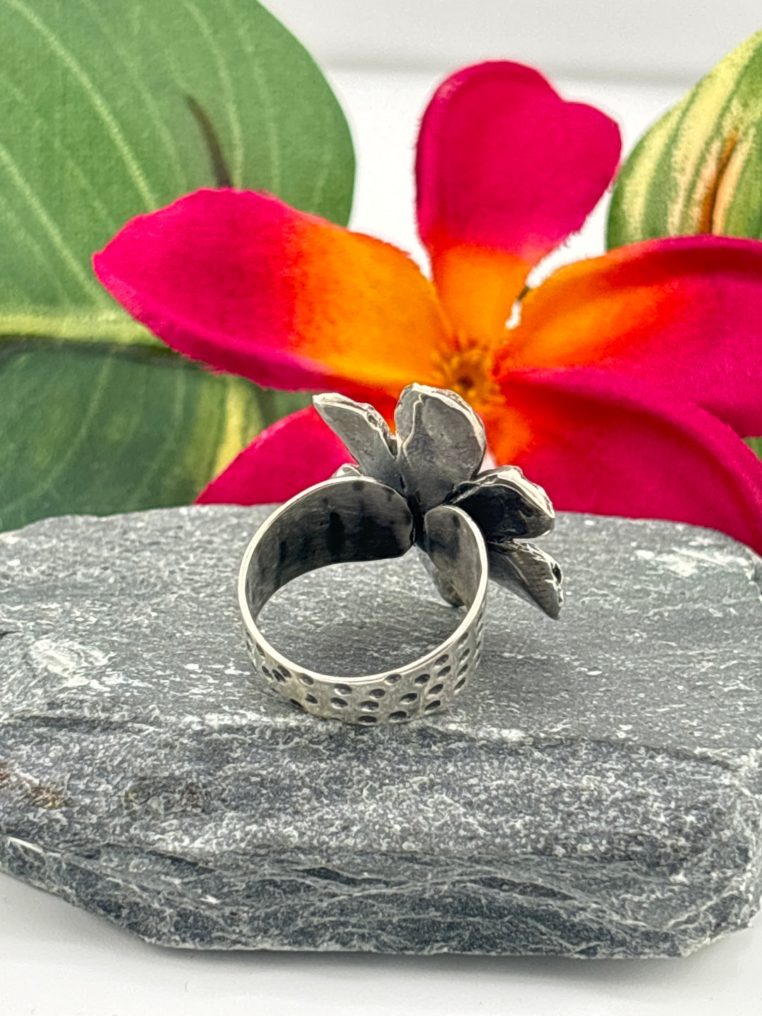 Hubei Turquoise Flower Ring Size 7 Adjustable