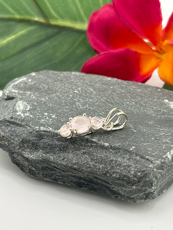 3 Stone Morganite Pendant