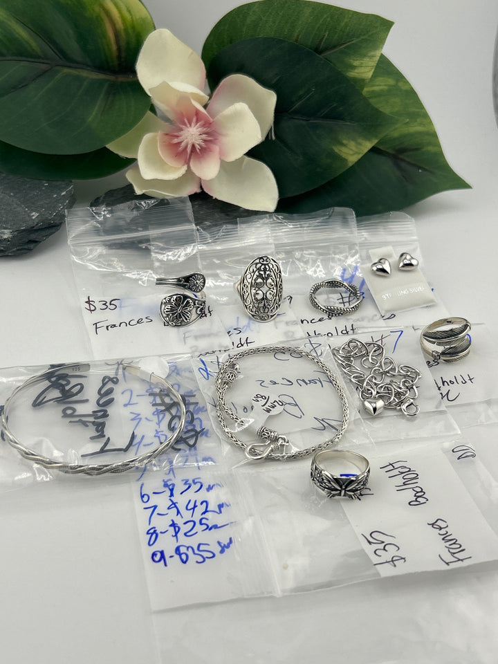 RESERVED FOR: Frances Bodholdt - 4/25/2025 tiktok Live Show - 9 Sterling Silver Items