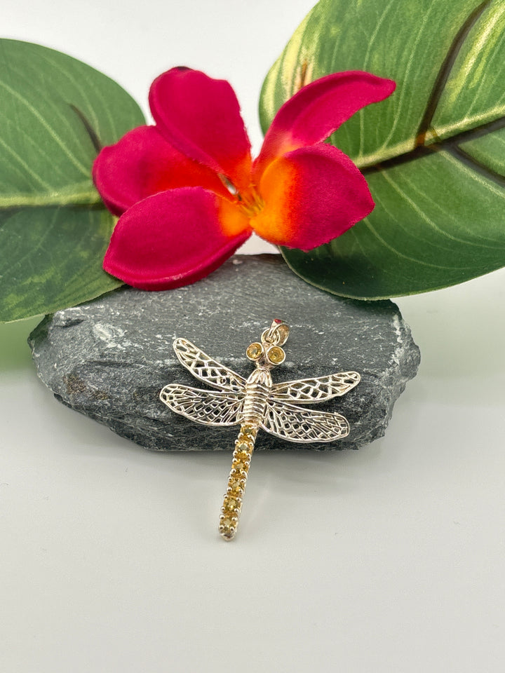 Citrine Dragonfly Pendant