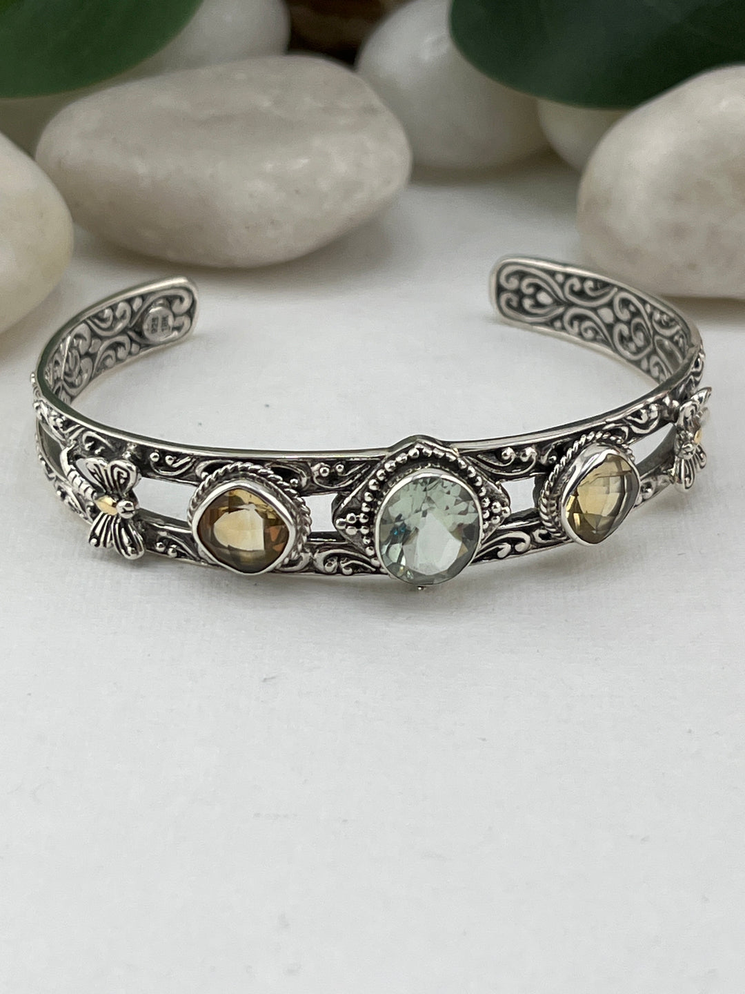 FB Bali 3 Stone Dragonfly Cuff