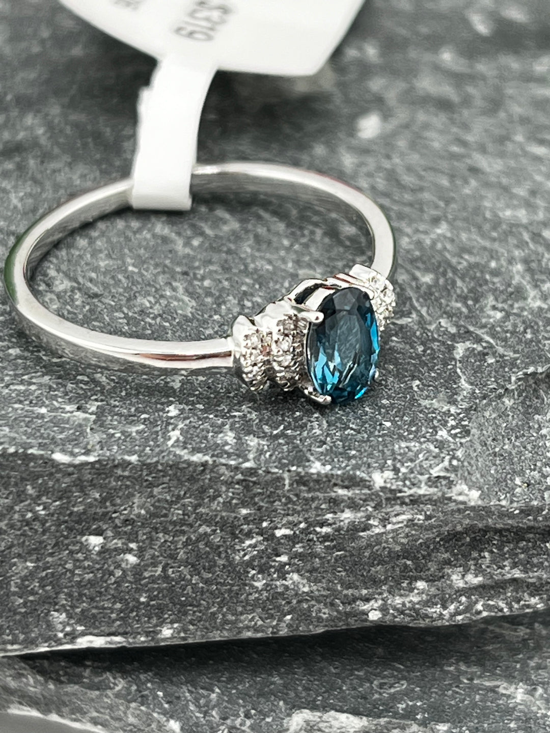 10K Gold London Blue Topaz and Diamond Ring