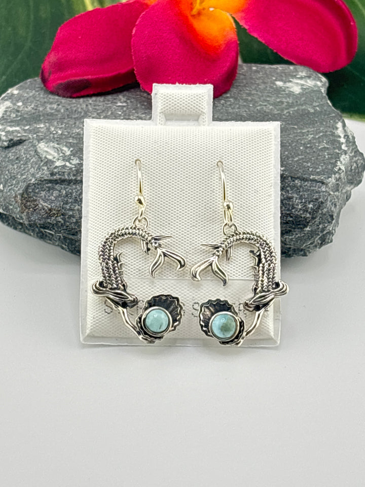 Larimar Mermaid Dangle Earrings