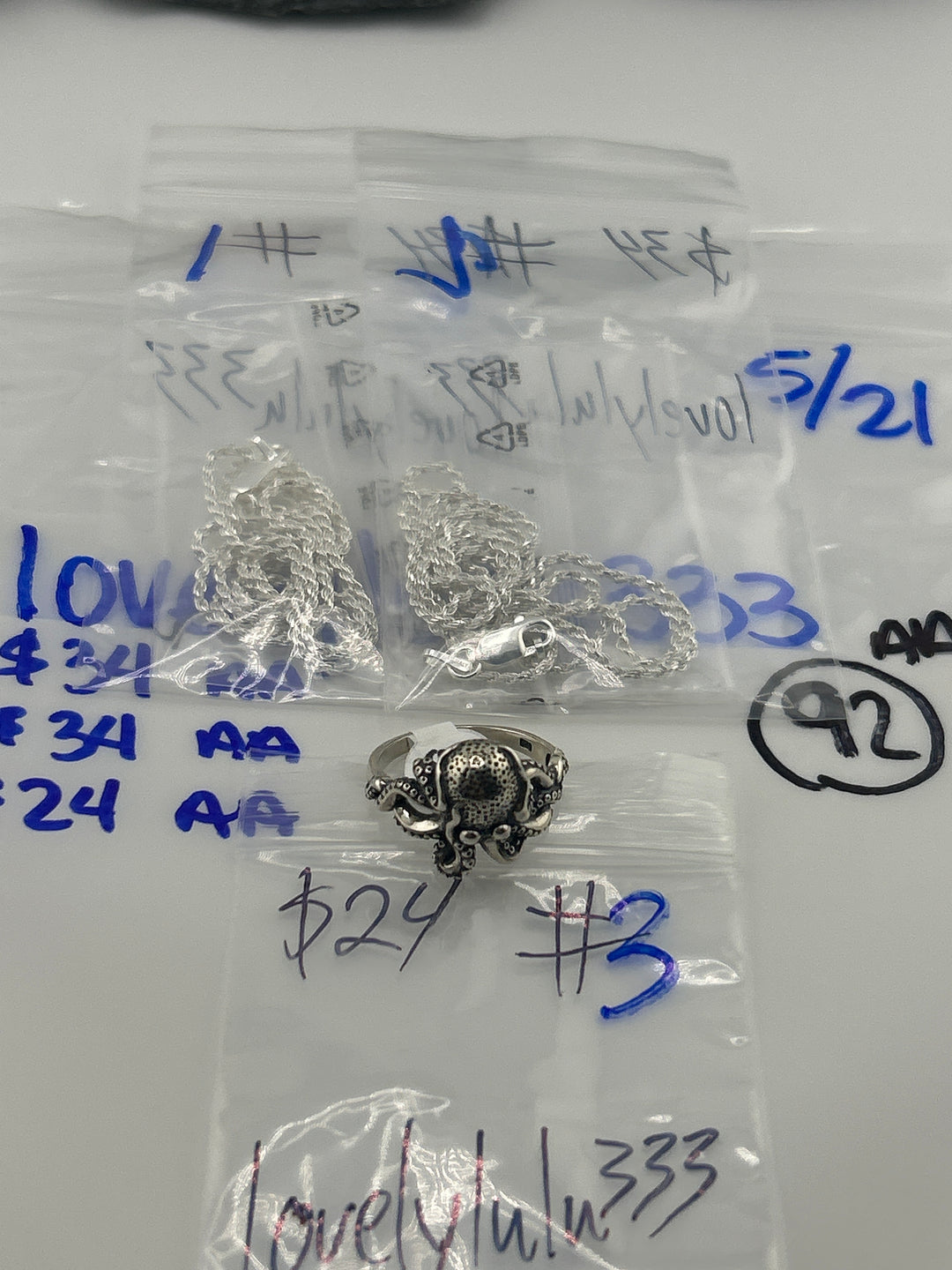 RESERVED FOR: lovelylulu333- 5/21/2025 tiktok Live Show - 3 Sterling Silver Items
