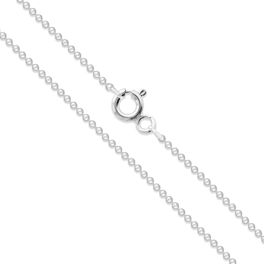 Bead chain 18" Italain 925 sterling silver 1mm