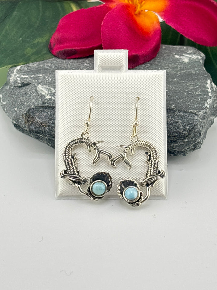 Larimar Mermaid Dangle Earrings