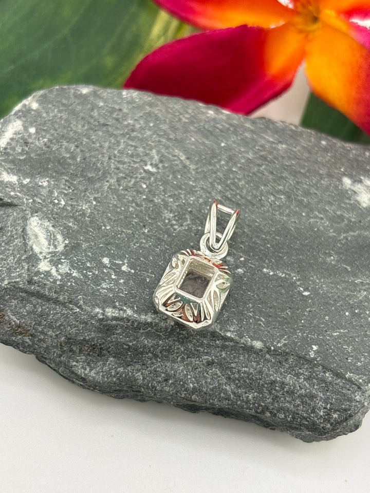 Emerald Cut Morganite w/CZ Pendant