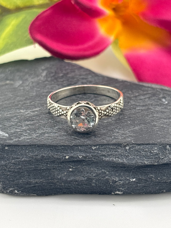 Aquamarine and 925 Sterling Silver Ring Size 8