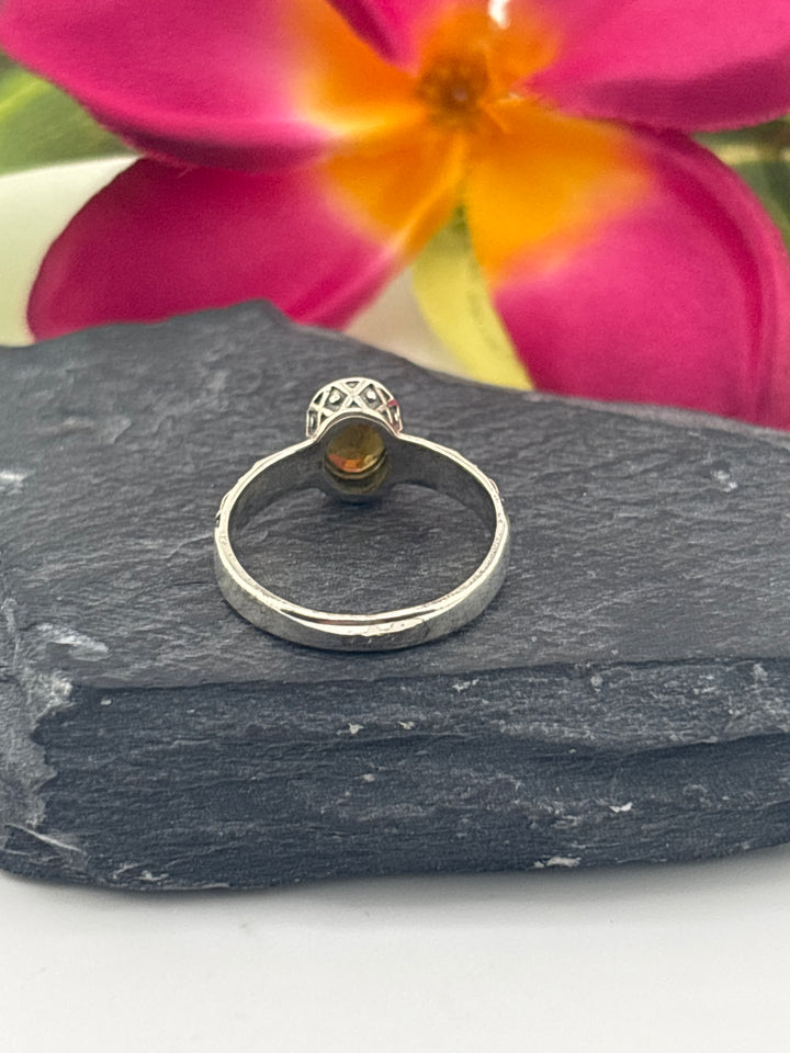 Tourmaline and 925 Sterling Silver Ring Size 6