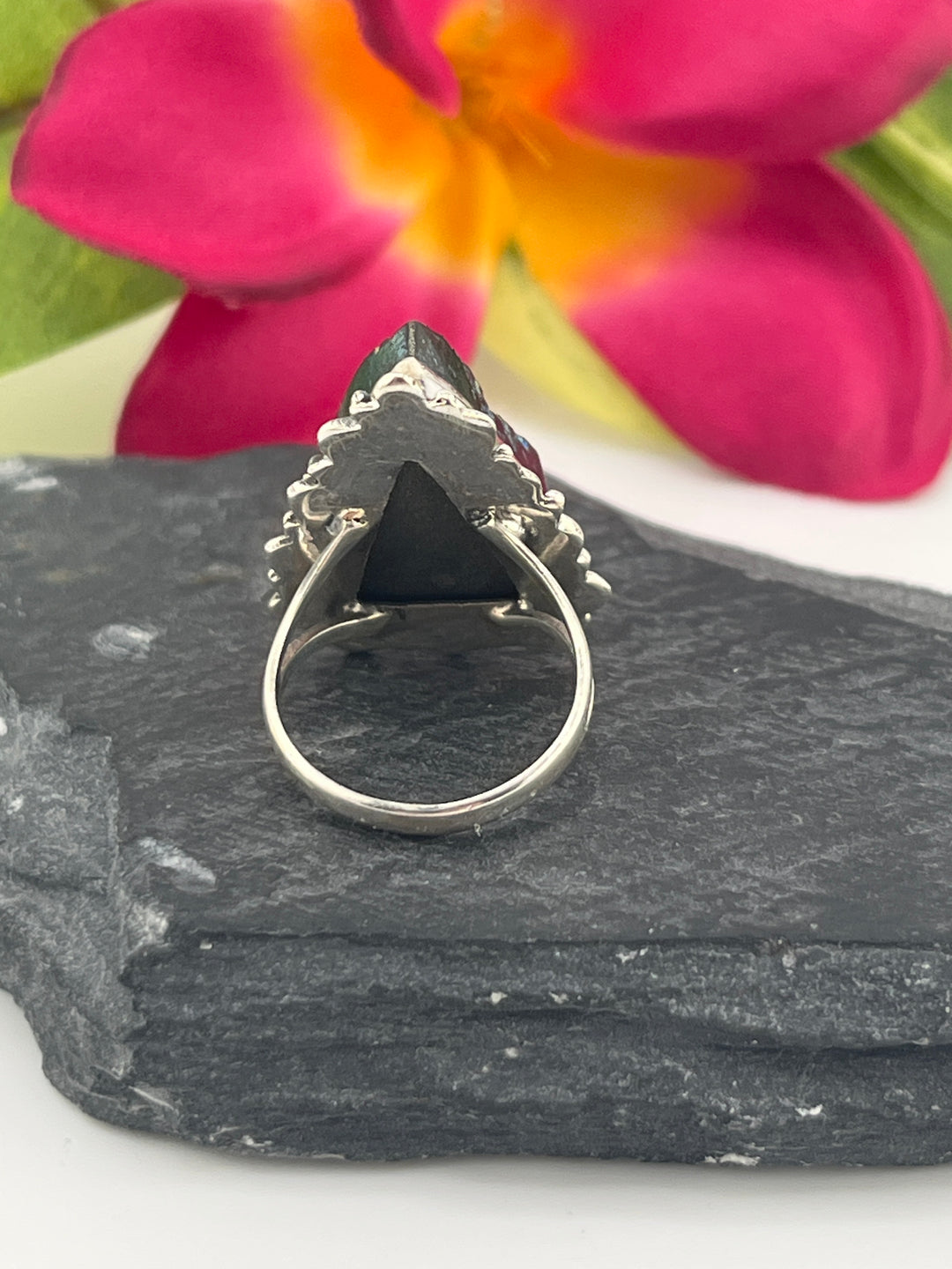 Titanium Druzy and 925 Sterling Silver Ring