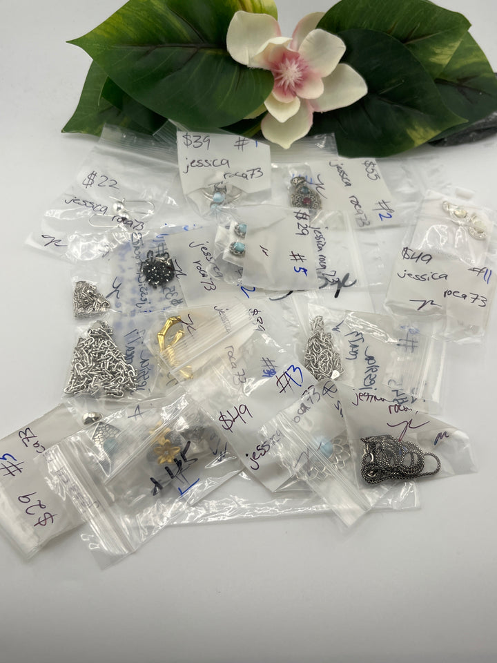 RESERVED FOR:  jessica roca73- 4/17/2025 tiktok Live Show - 14 Sterling Silver Items
