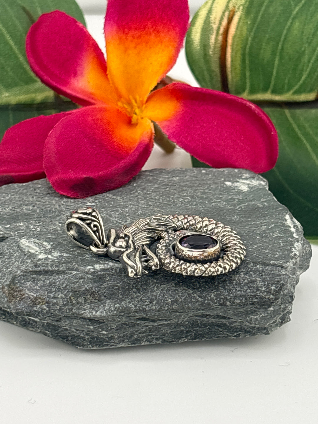 Bali Amethyst Dragon Pendant