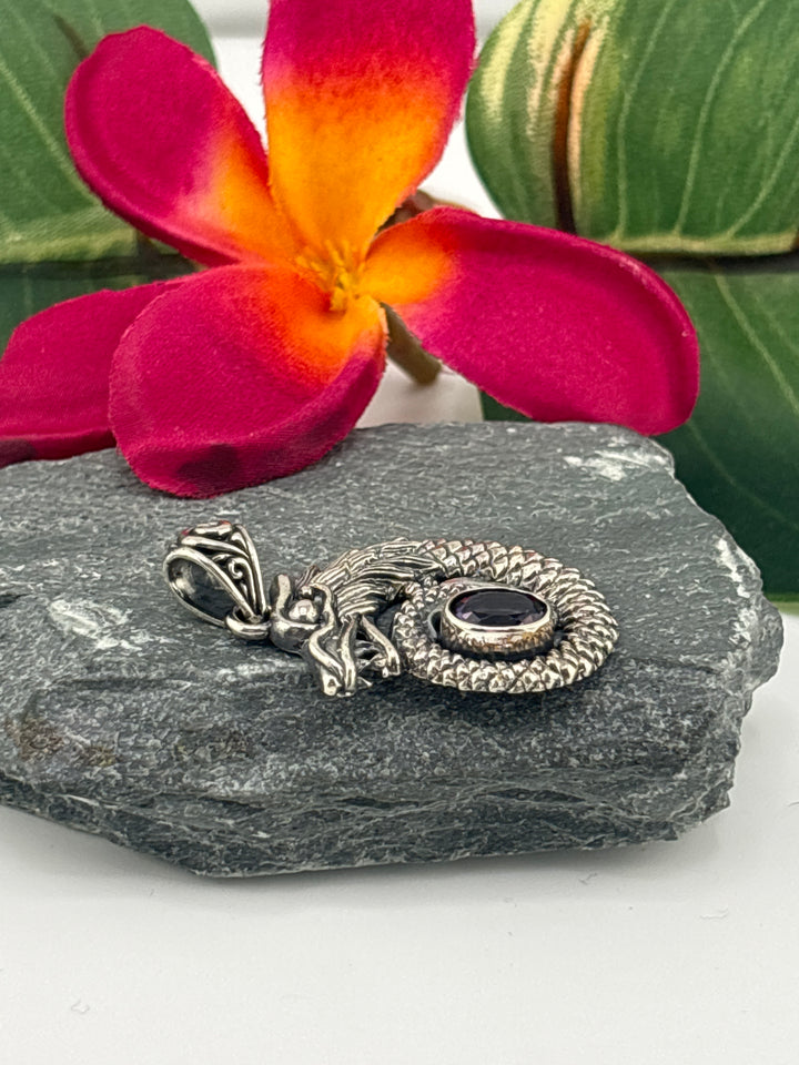 Bali Amethyst Dragon Pendant