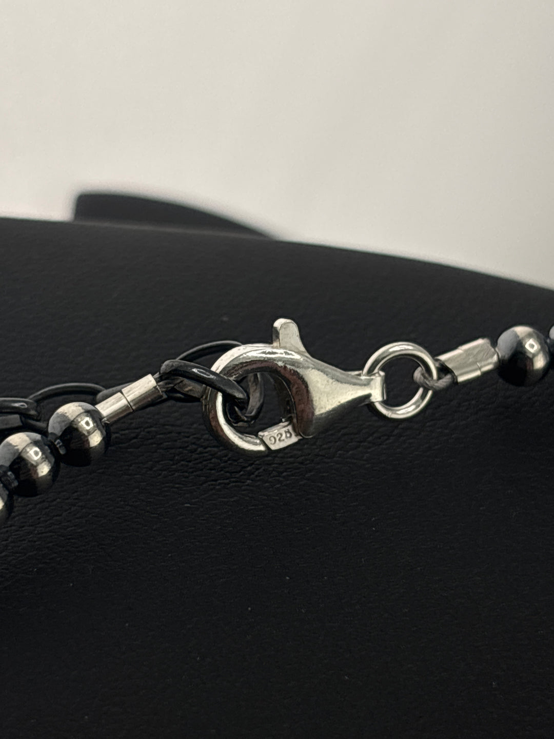 Graduated Bead & Saucer 4/6/7/8/10mm 16"+2" Oxidized 925 Sterling Silver Bead Necklace