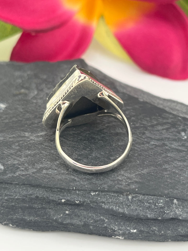 Titanium Druzy and 925 Sterling Silver Ring