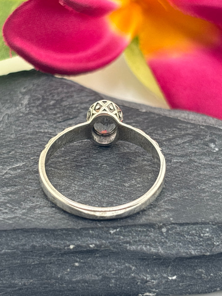 Aquamarine and 925 Sterling Silver Ring Size 9