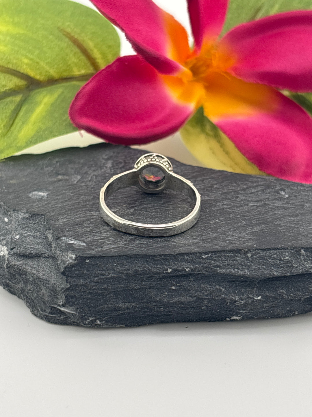 Aquamarine and 925 Sterling Silver Ring Size 7