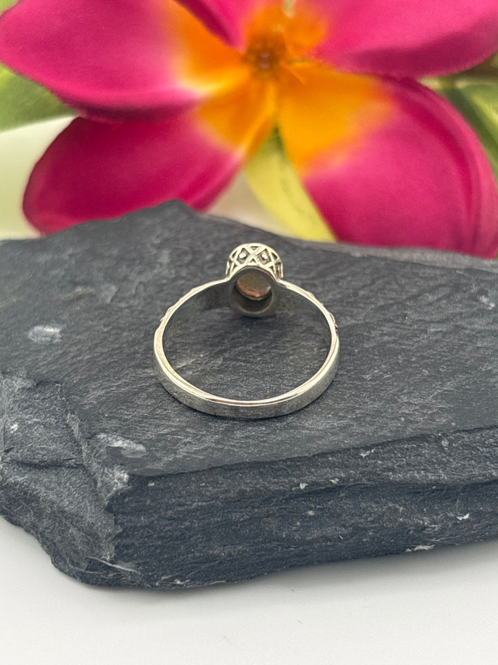 Tourmaline and 925 Sterling Silver Ring Size 7