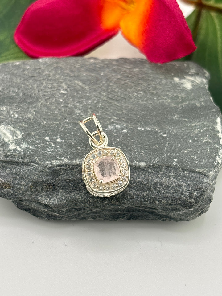 Morganite w/CZ Pendant
