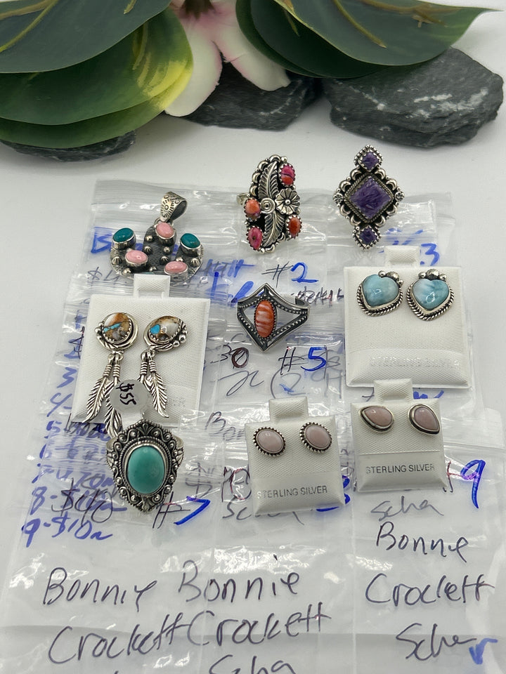 RESERVED FOR: Bonnie Crockett Scha - 5/23/2025 tiktok Live Show - 9 Sterling Silver Item