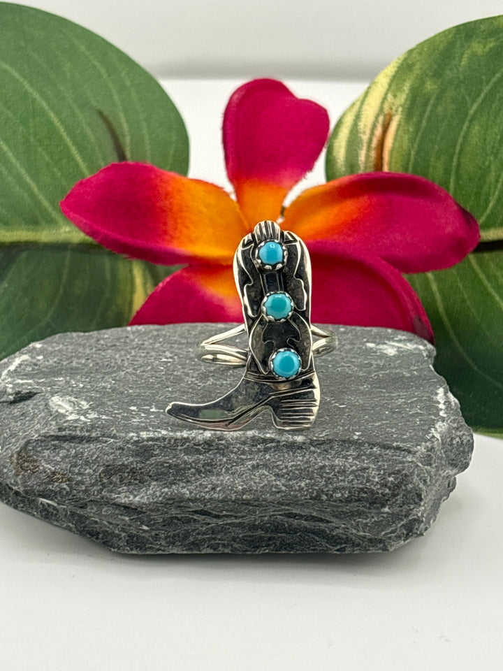Turquoise Cowboy Boot Ring Size 10.5
