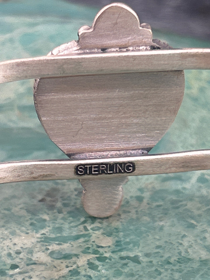 Southwest 925 Sterling Silver Queen Conch Heart Cuff