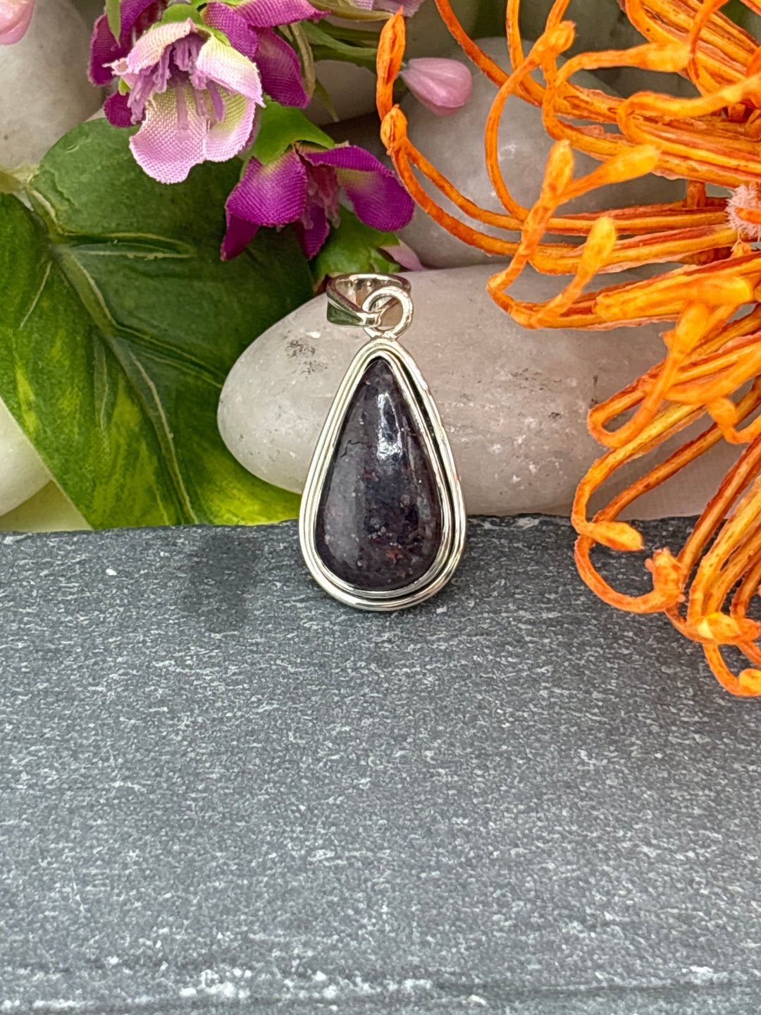Iolite Sunstone Pendant