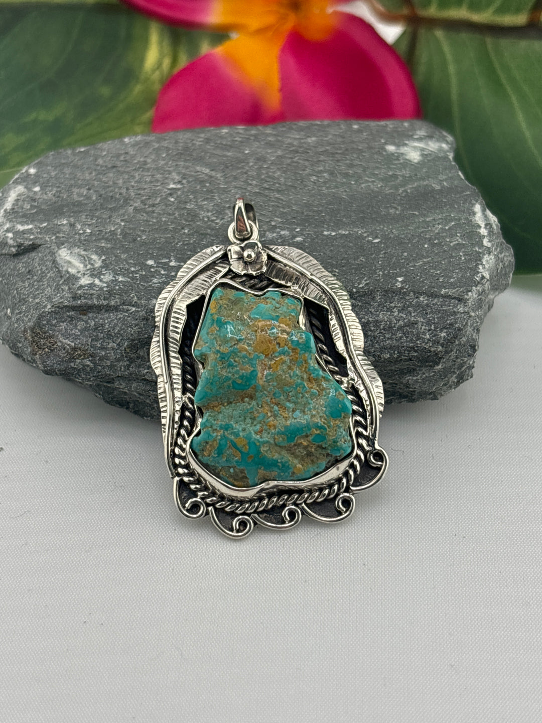 Raw Kingman Turquoise Pendant