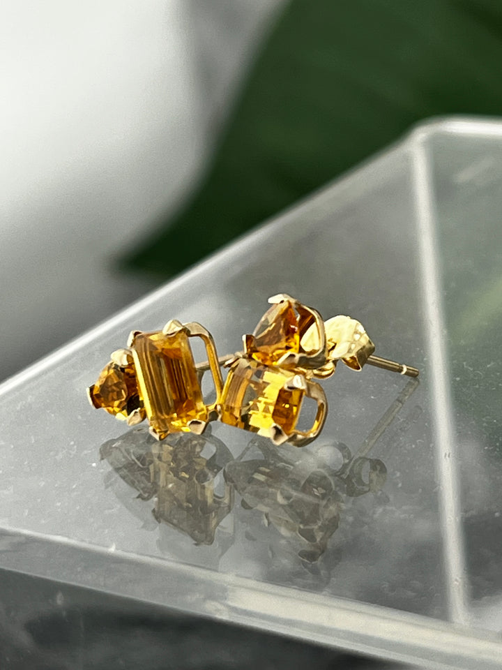 14K Gold Citrine Earrings