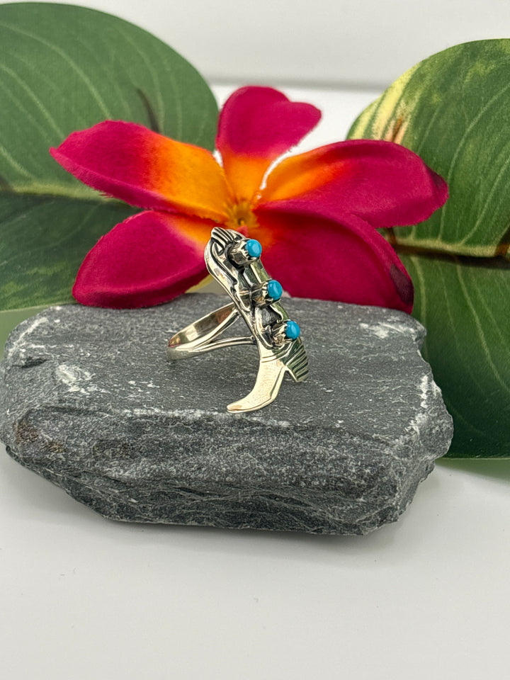 Turquoise Cowboy Boot Ring Size 7.5