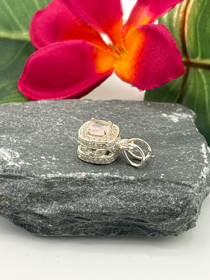 Morganite w/CZ Pendant