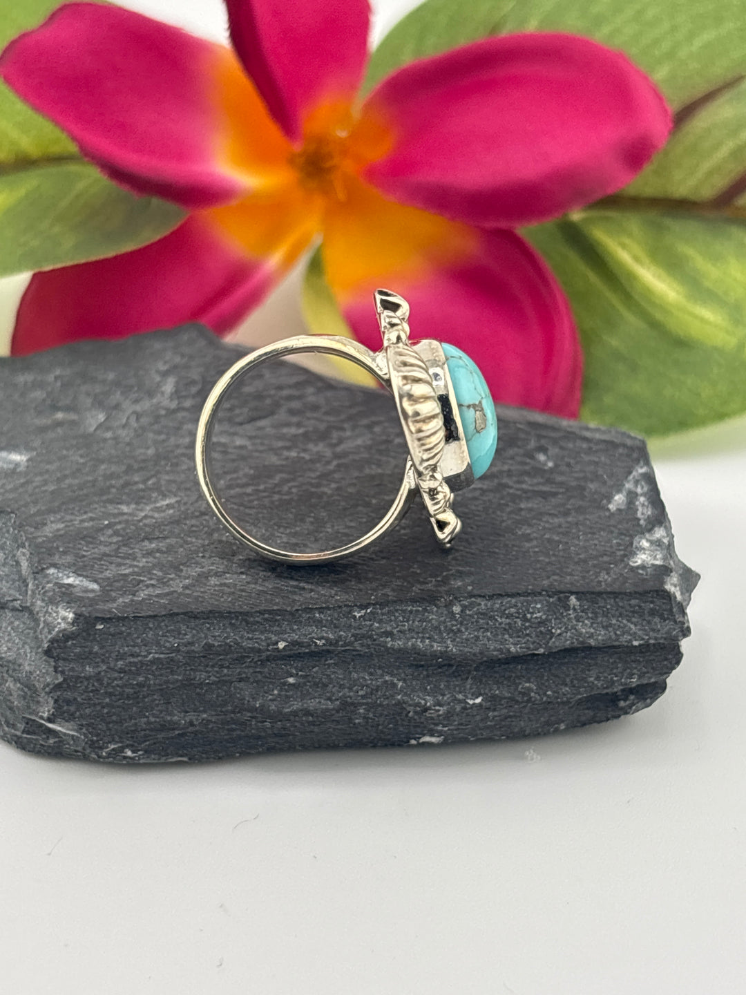 Turquoise and 925 Sterling Silver Ring Size 6