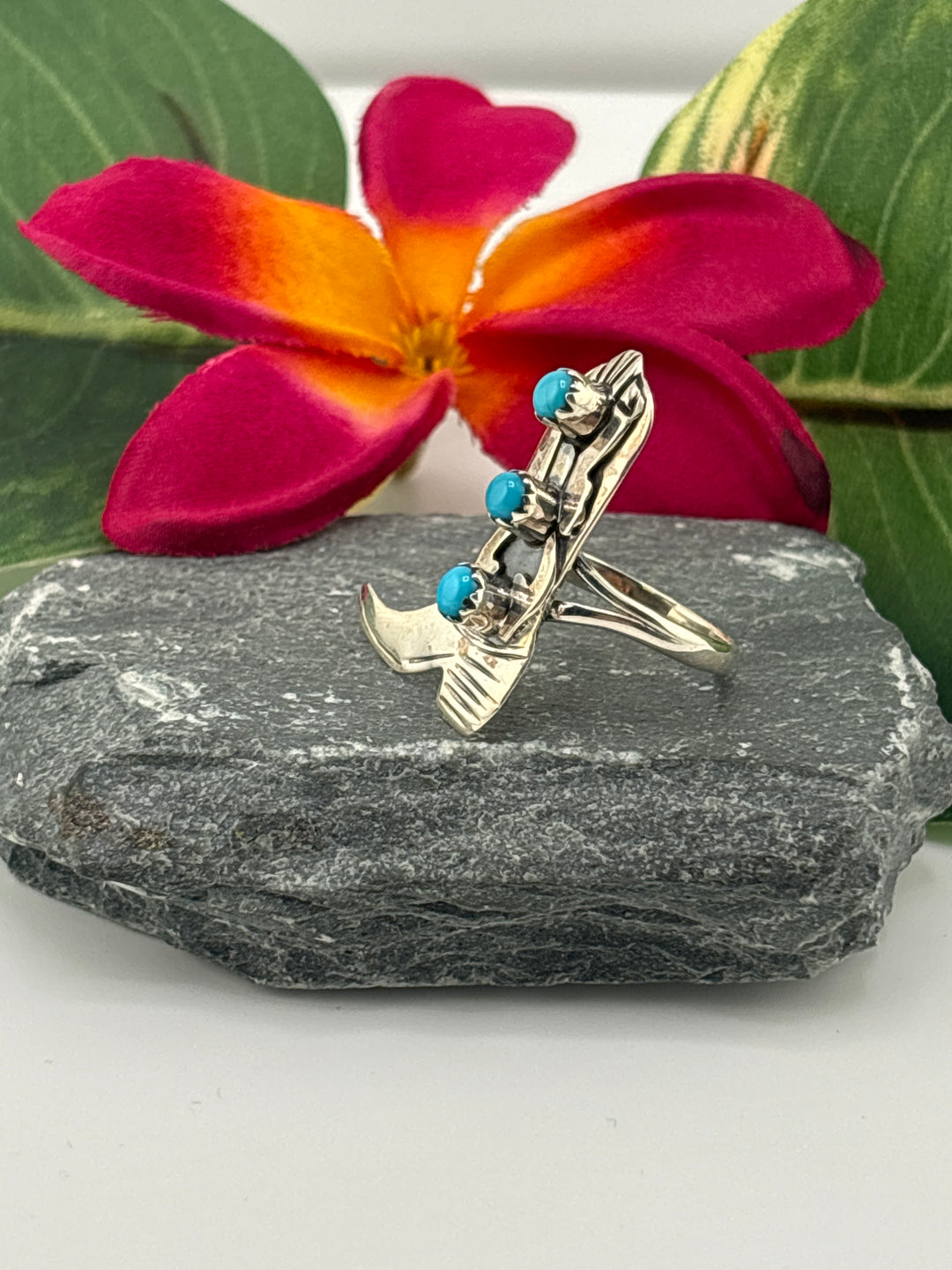 Turquoise Cowboy Boot Ring Size 8.25