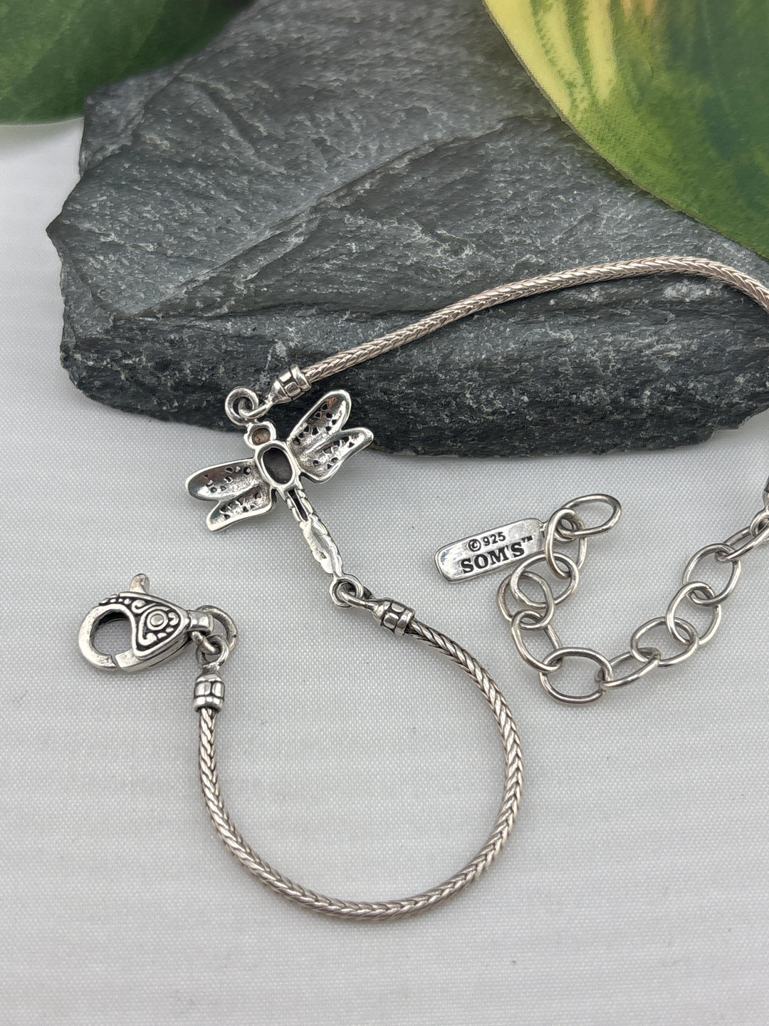 Designer SOMS 925 Sterling Silver Dragonfly Bracelet