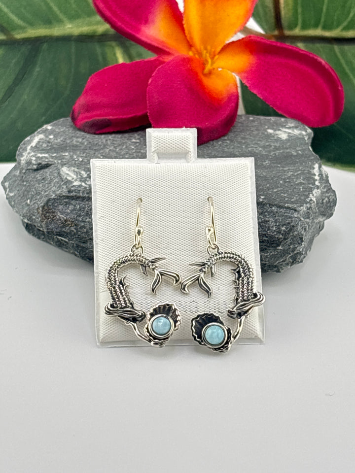 Larimar Mermaid Dangle Earrings