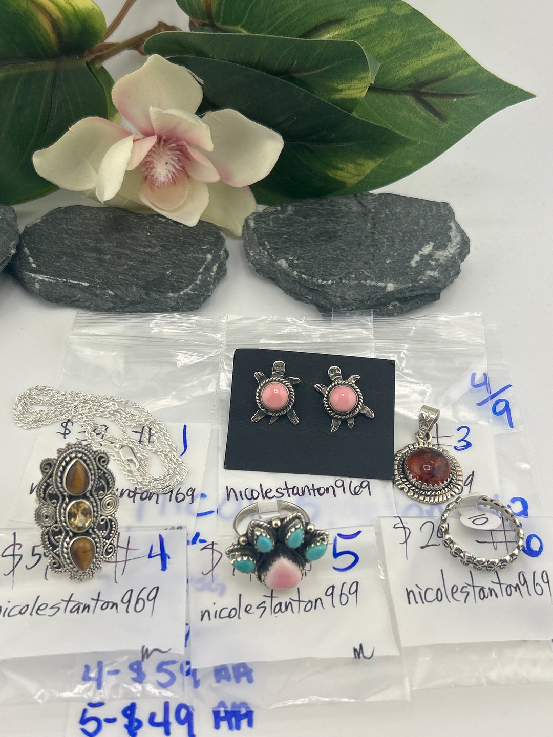 RESERVED FOR: nicolestanton969 - 4/9/2025 tiktok Live Show -  6 Sterling Silver Items
