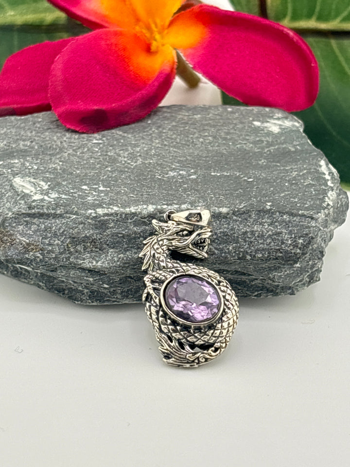 Bali Amethyst Dragon Pendant
