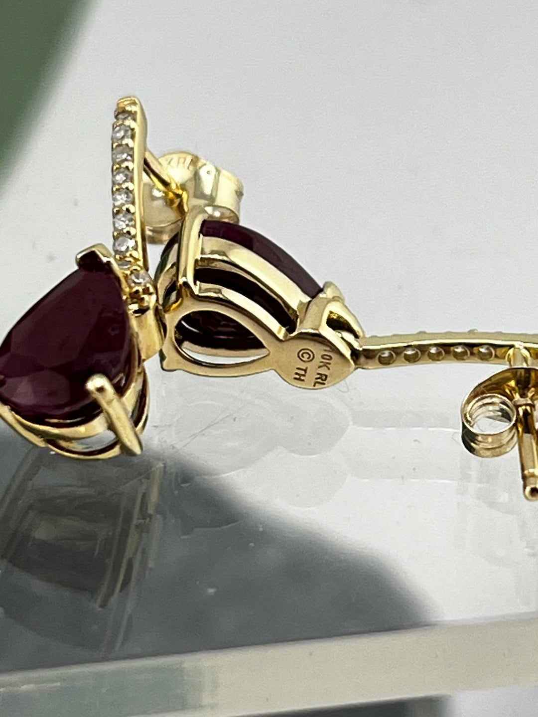 10K Gold Rubies and Diamond Earrings