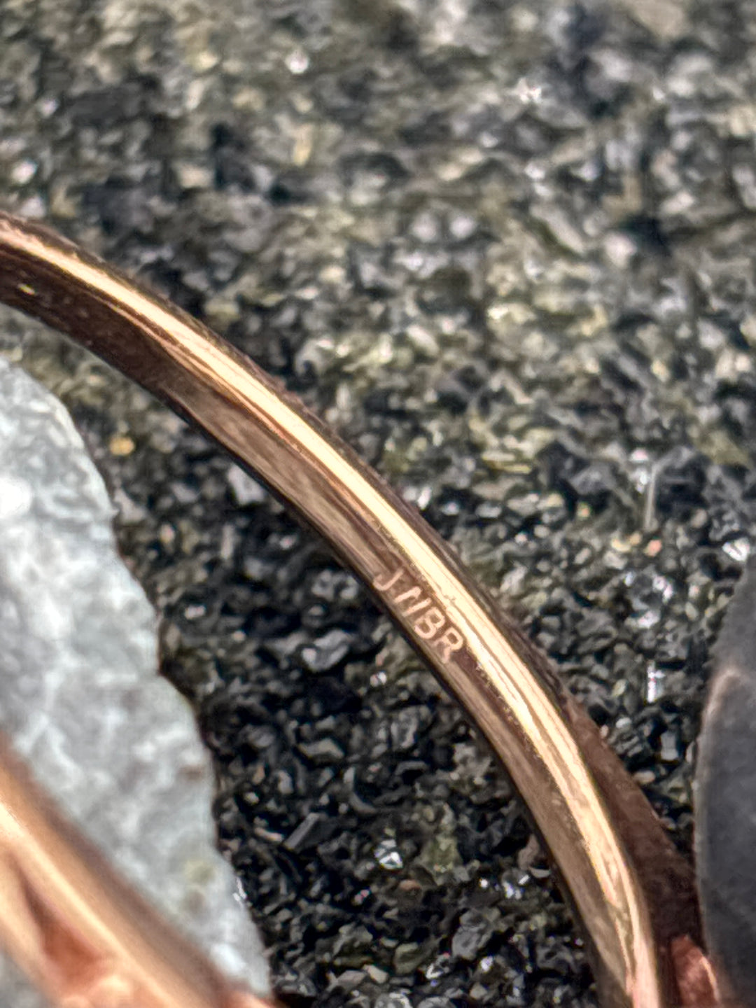 10k Rose Gold, Natural Diamond and Emerald Ring Size 7