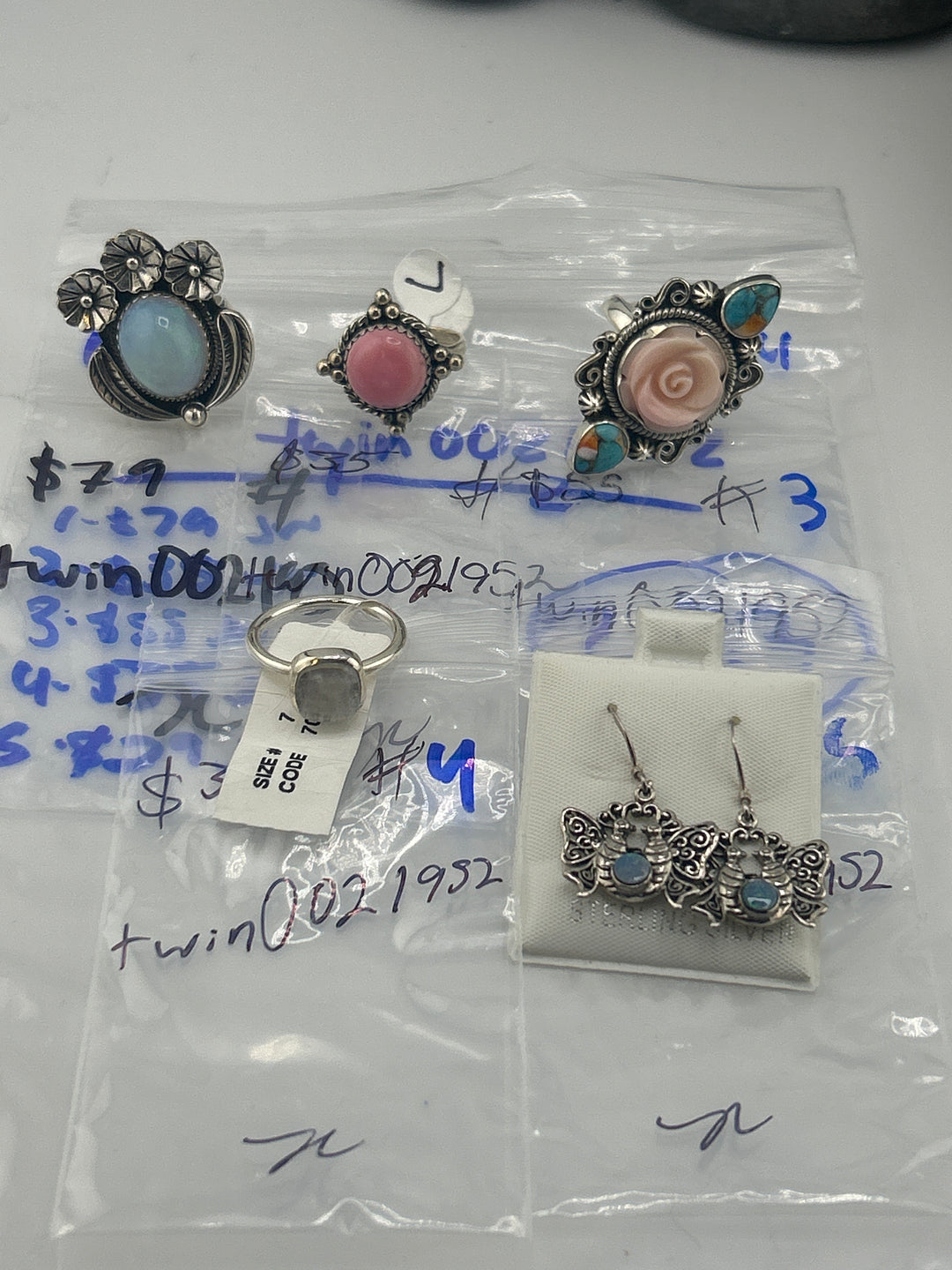 PM SHOW 48HR - RESERVED FOR: twin0021952  - 7/24/2025 FL tiktok Live Show - 5 Sterling Silver Items