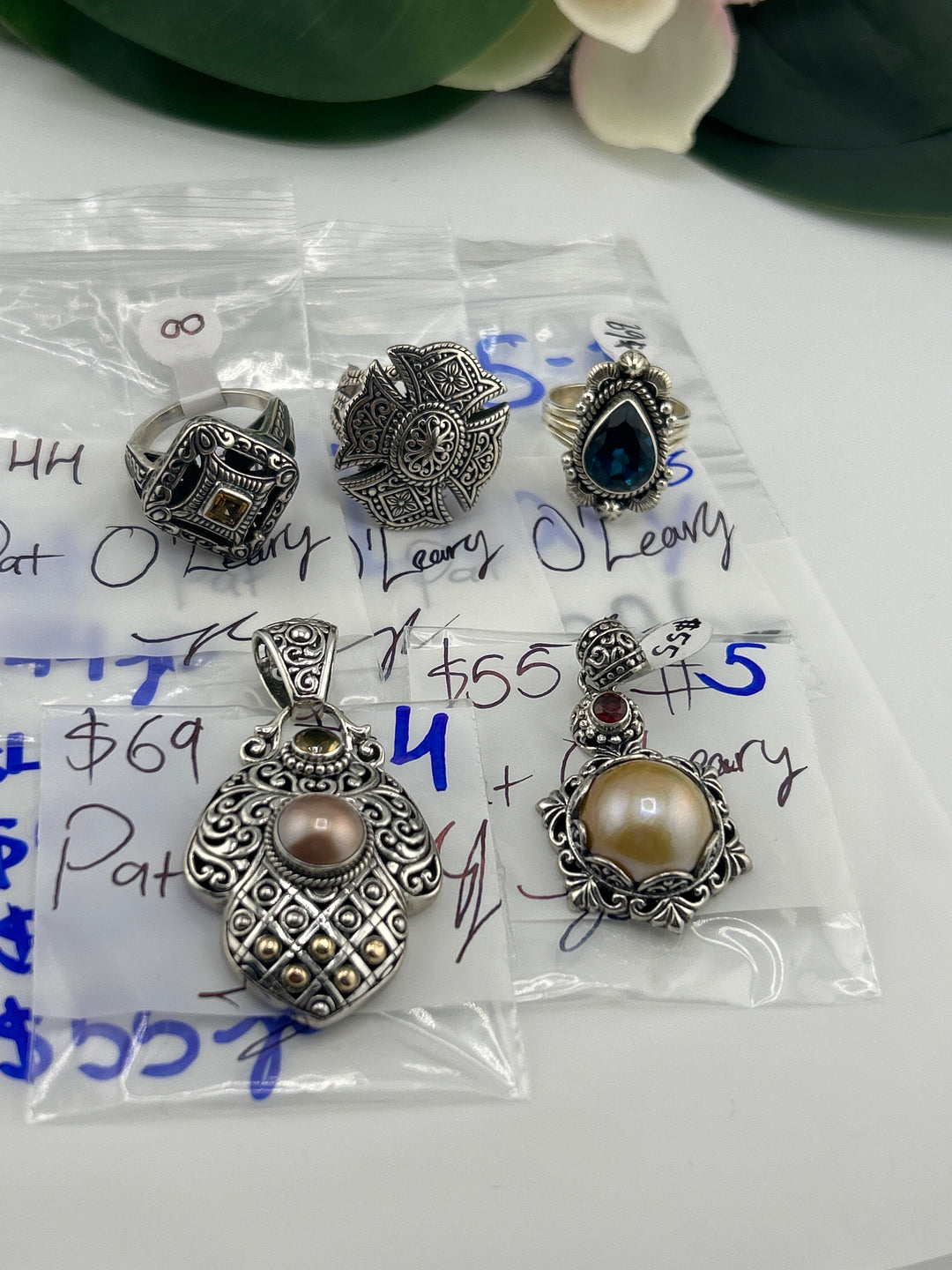RESERVED FOR:  Pat O' Leary- 5/1/2025 tiktok Live Show -5  Sterling Silver Items