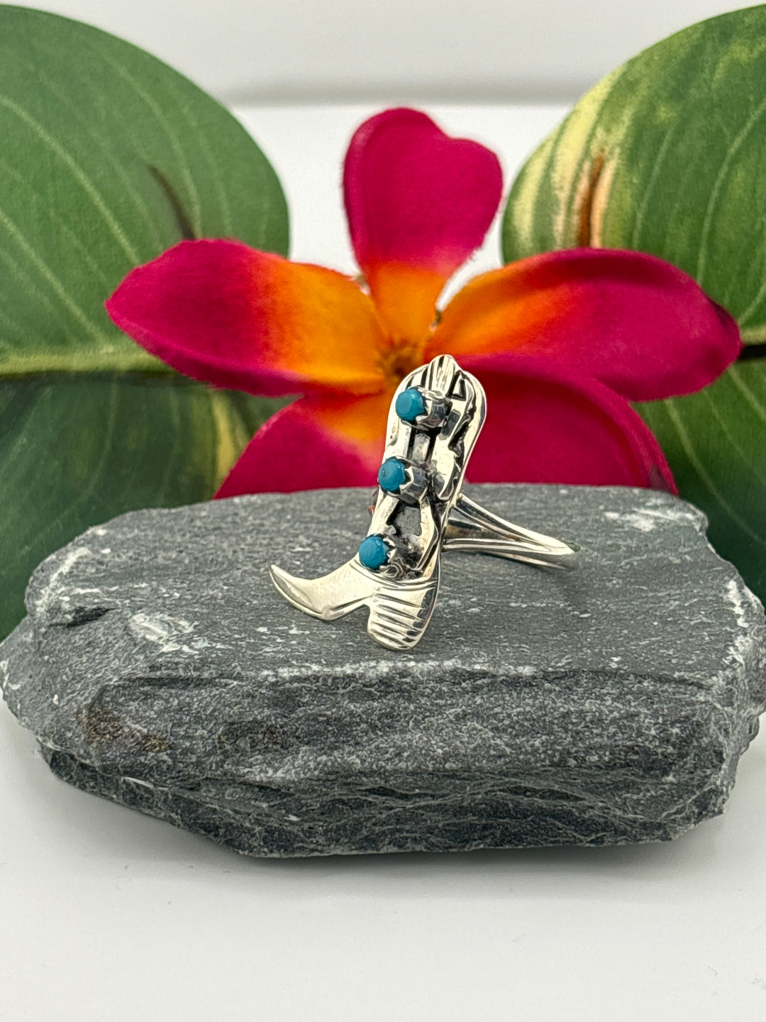 Turquoise Cowboy Boot Ring Size 10.5