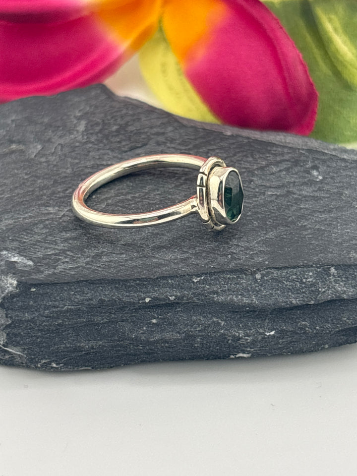 Tourmaline and 925 Sterling Silver Ring Size 7