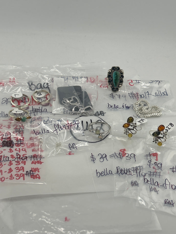 AM SHOW 48HR RESERVED FOR: bella_flor7777 (Bag 1) - 10/24/2025 FL tiktok Live Show - 10 Sterling Silver Items